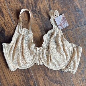 Smart & Sexy 42DD Women's Lace Underwire Bra nude NWT (K6)